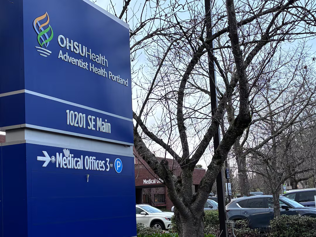 OHSU Health Adventist Health Portland sign